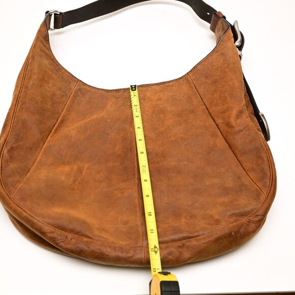 FRYE Distressed Jacqui Hobo Leather Shoulder Bag - Picture 7 of 7